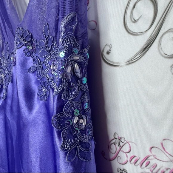 Intimate attitudes dress maxi long open back criss cross mermaid back style mesh - Picture 8 of 16